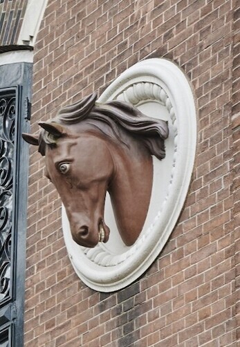 Paardenhoofd aan de gevel van het Koetshuis